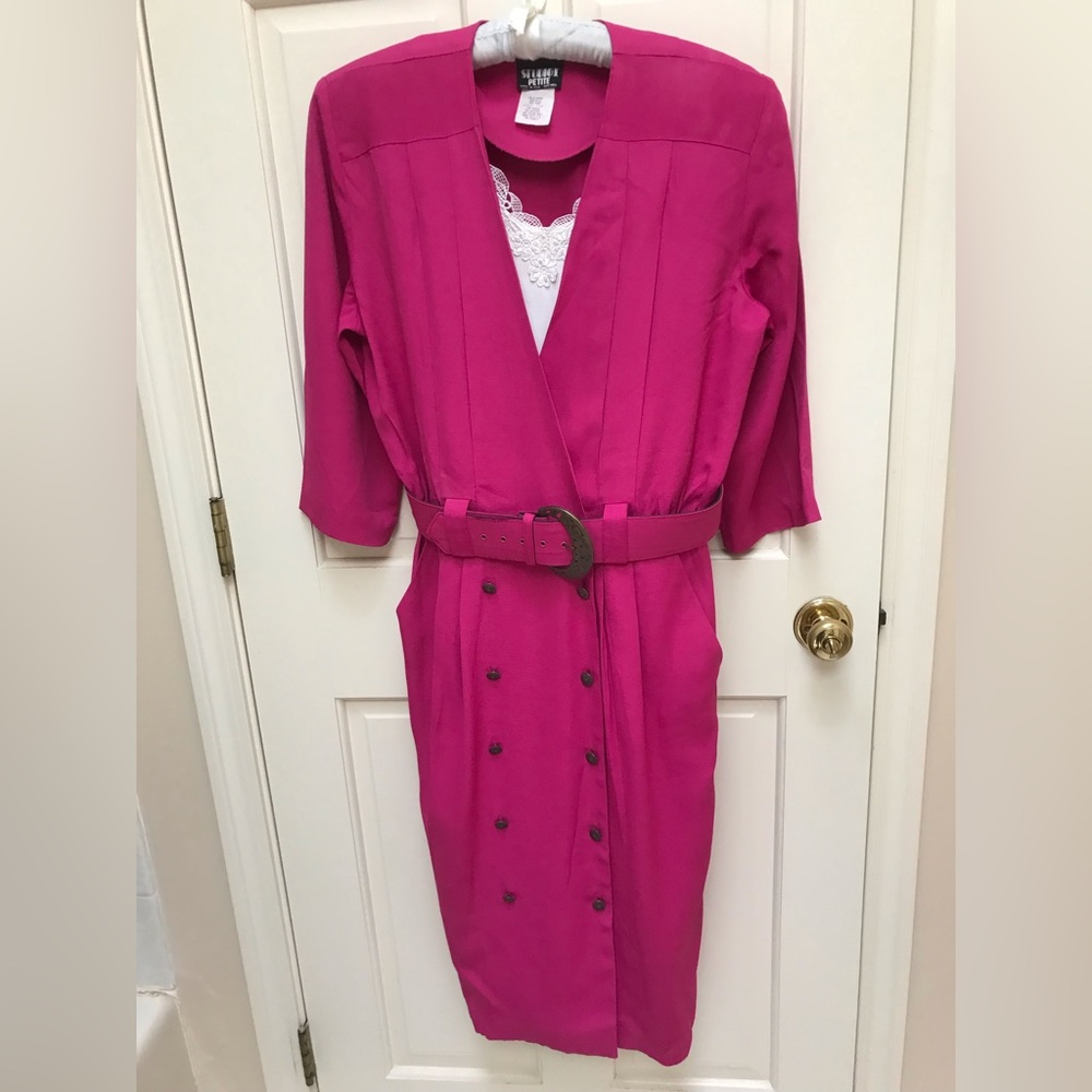 Vintage Pink and White Dress Size: 14P